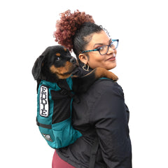 K9 Sport Sack Trainer small Harbor Blue front view shows compact design for easy dog carriage.