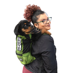 K9 Sport Sack Trainer XS greenery front view shows compact fit for small dogs