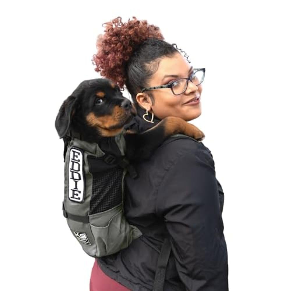 K9 Sport Sack Trainer X-Small Iron Gate front view highlights compact, lightweight backpack for small dogs.
