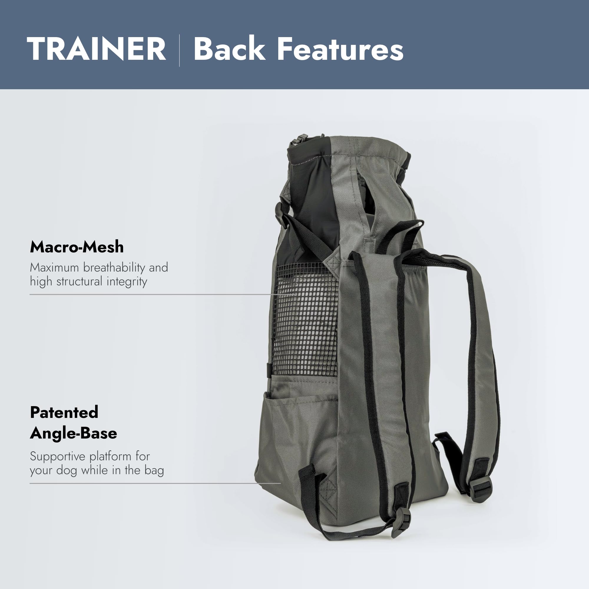 K9 Sport Sack Trainer X-Small padded shoulder straps reduce strain while training dogs.