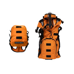 K9 Sport Sack Walk-On X-Small sunset orange front view showing a compact, packable dog carrier.