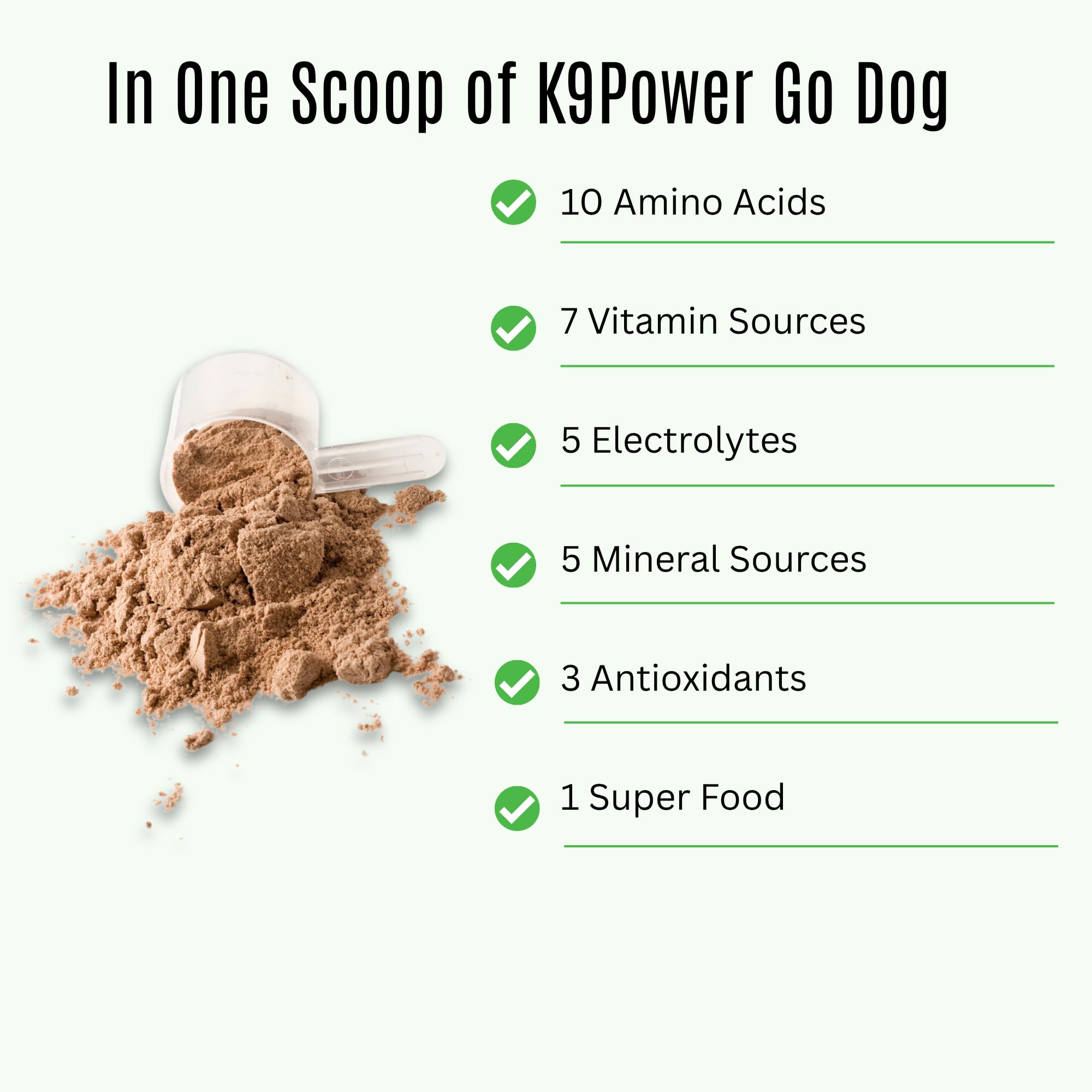 K9Power Go Dog packets in two-pack layout emphasizing easy mixing on trails.