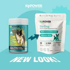 K9Power Go Dog pour into bowl demonstrating easy hydration mix for dogs.
