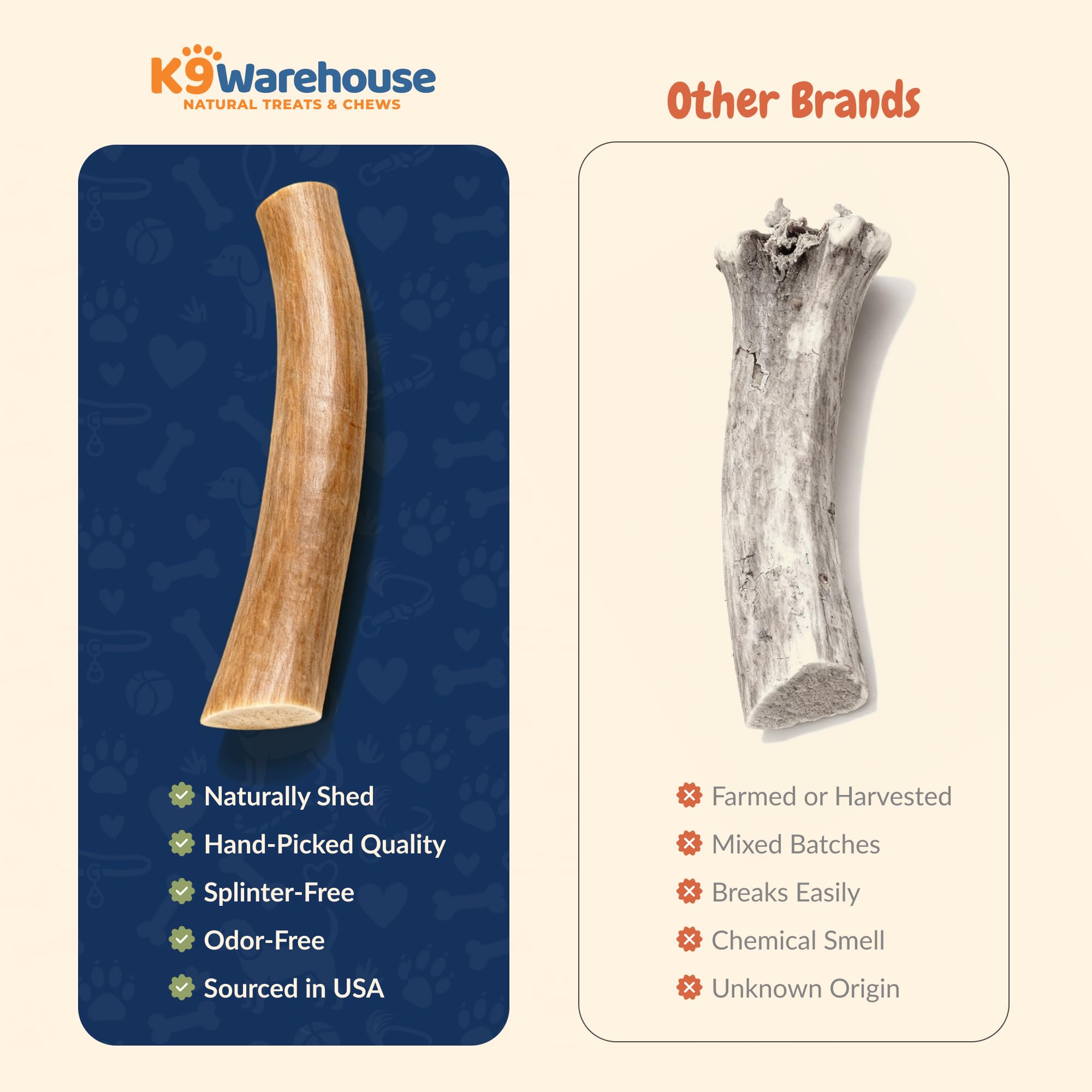 K9warehouse elk antlers safe chewing image showcases secure gnawing experience
