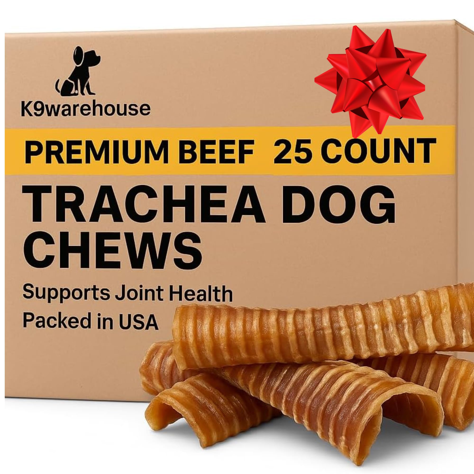 K9warehouse trachea dog chews packaging usa shows bulk 25-count for regular rewards