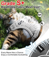 Kaazylab cat-harness breathable-air-mesh keeps your cat cool during walks.