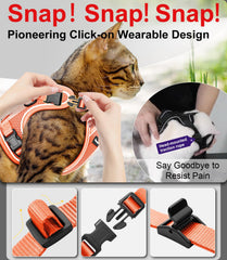 Kaazylab cat harness easy-setup enables quick on-and-off during outings.