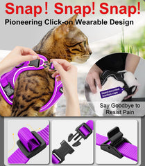 Kaazylab cat harness features reflective strips for visibility at dusk.