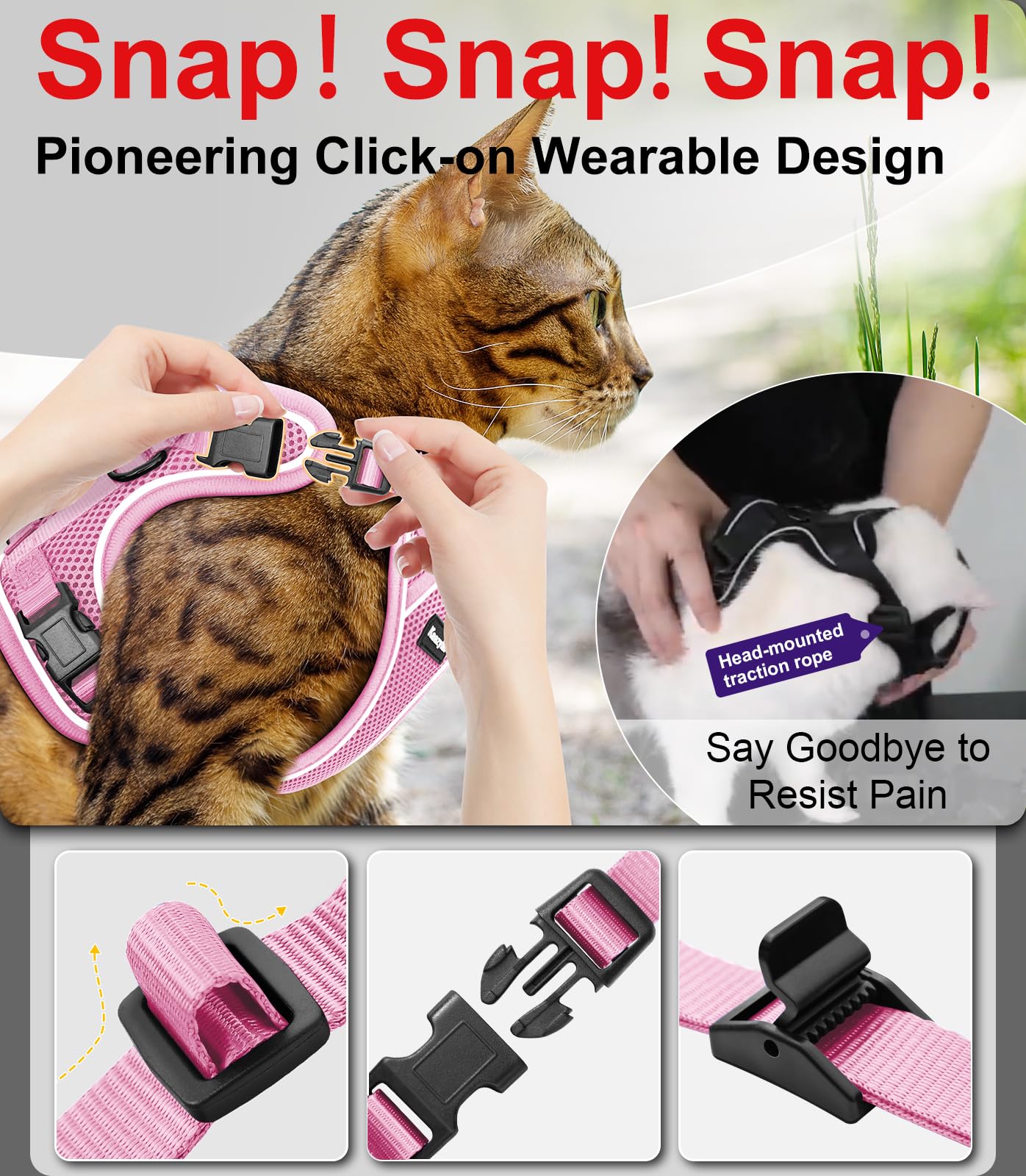 Kaazylab harness features soft padding and no-pull design for comfort.