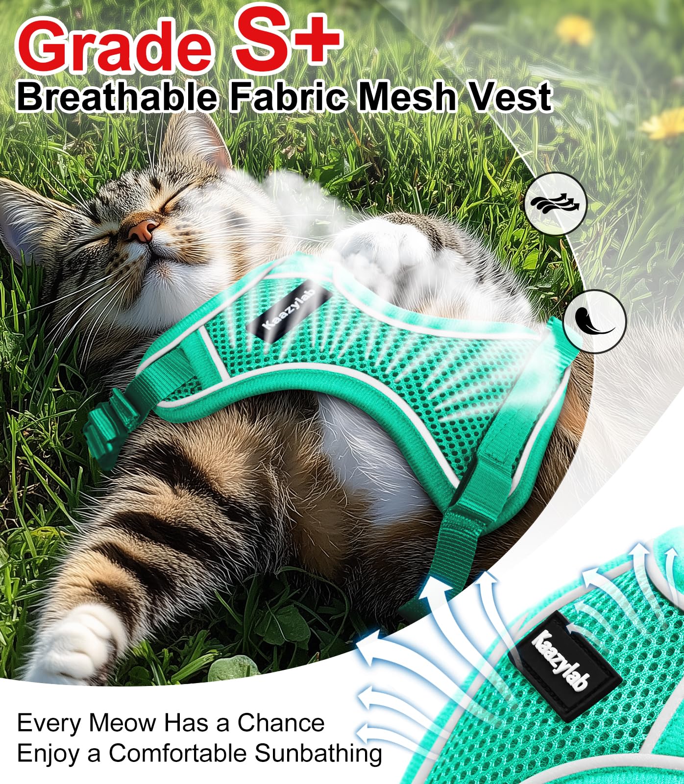 Chaleco transpirable Kaazylab para gatos, mantiene la frescura