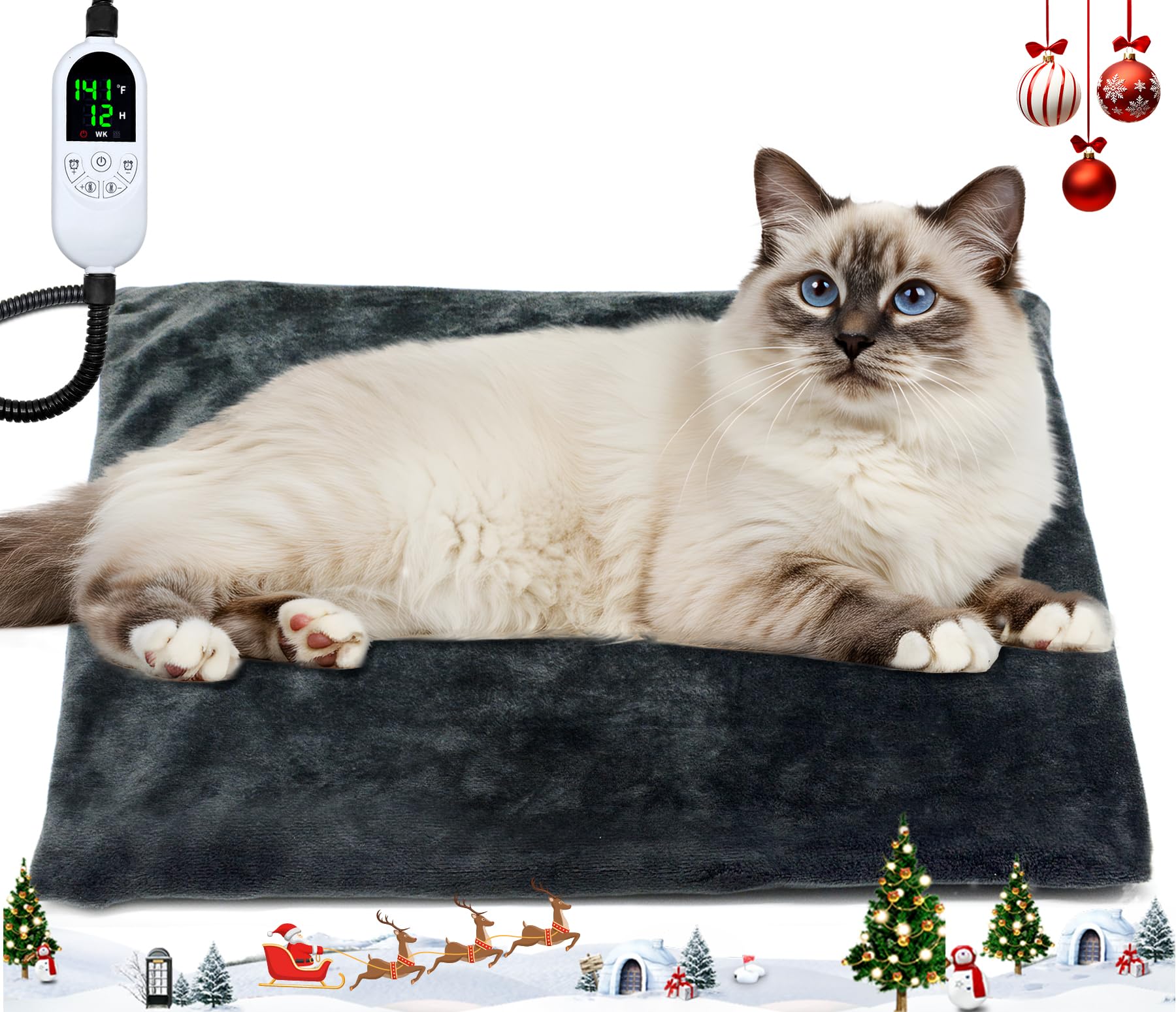Kabaripet heated cat bed front view showing cozy warmth for cats