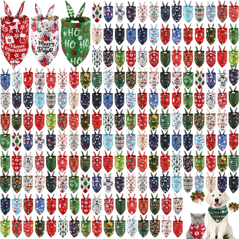 Kacctyen Christmas dog bandana bulk pack for grooming businesses