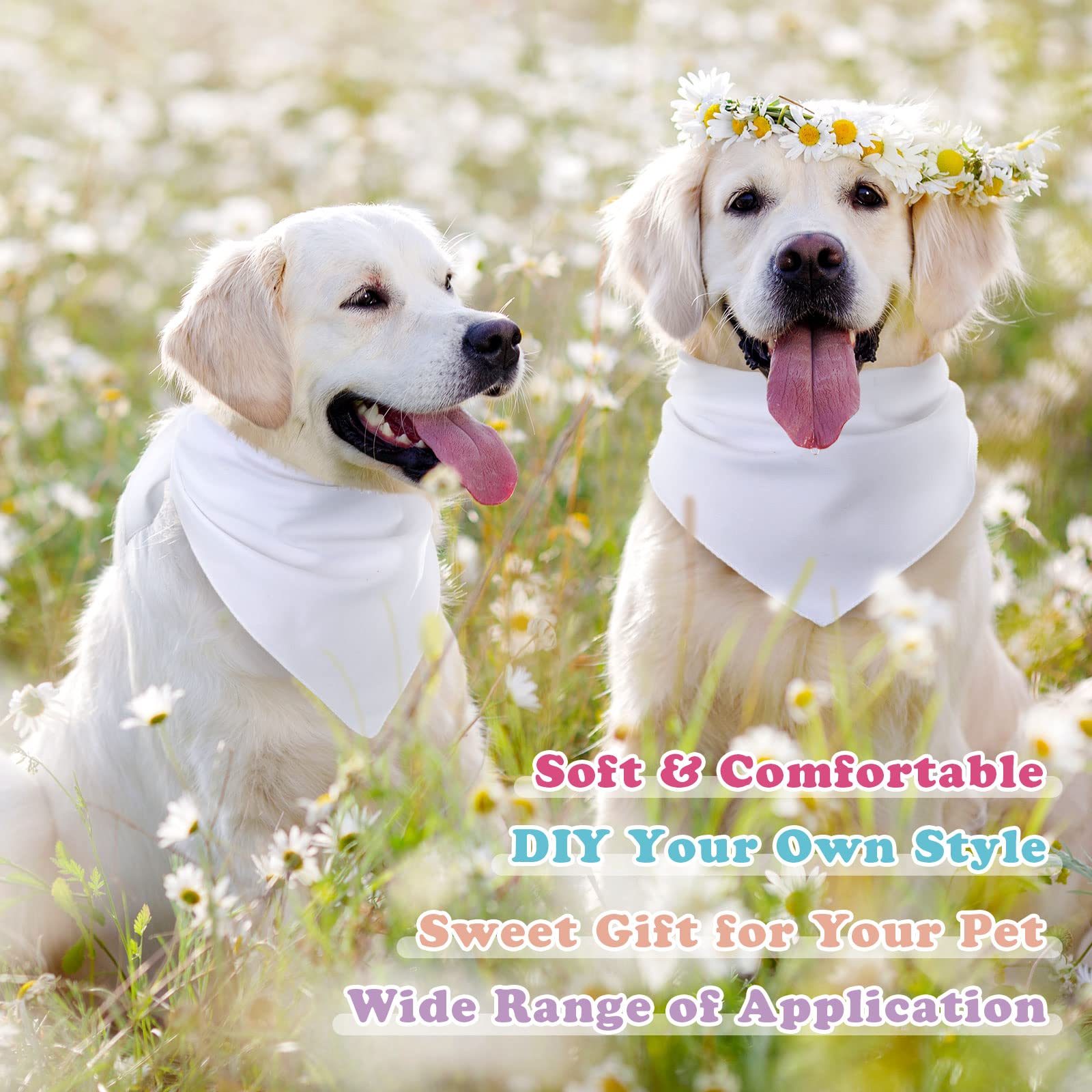 Kacctyen DIY white bandana flat lay, perfect for creating unique pet patterns.