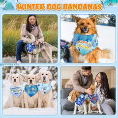 Kacctyen winter patterns dog bandana adds festive seasonal flair