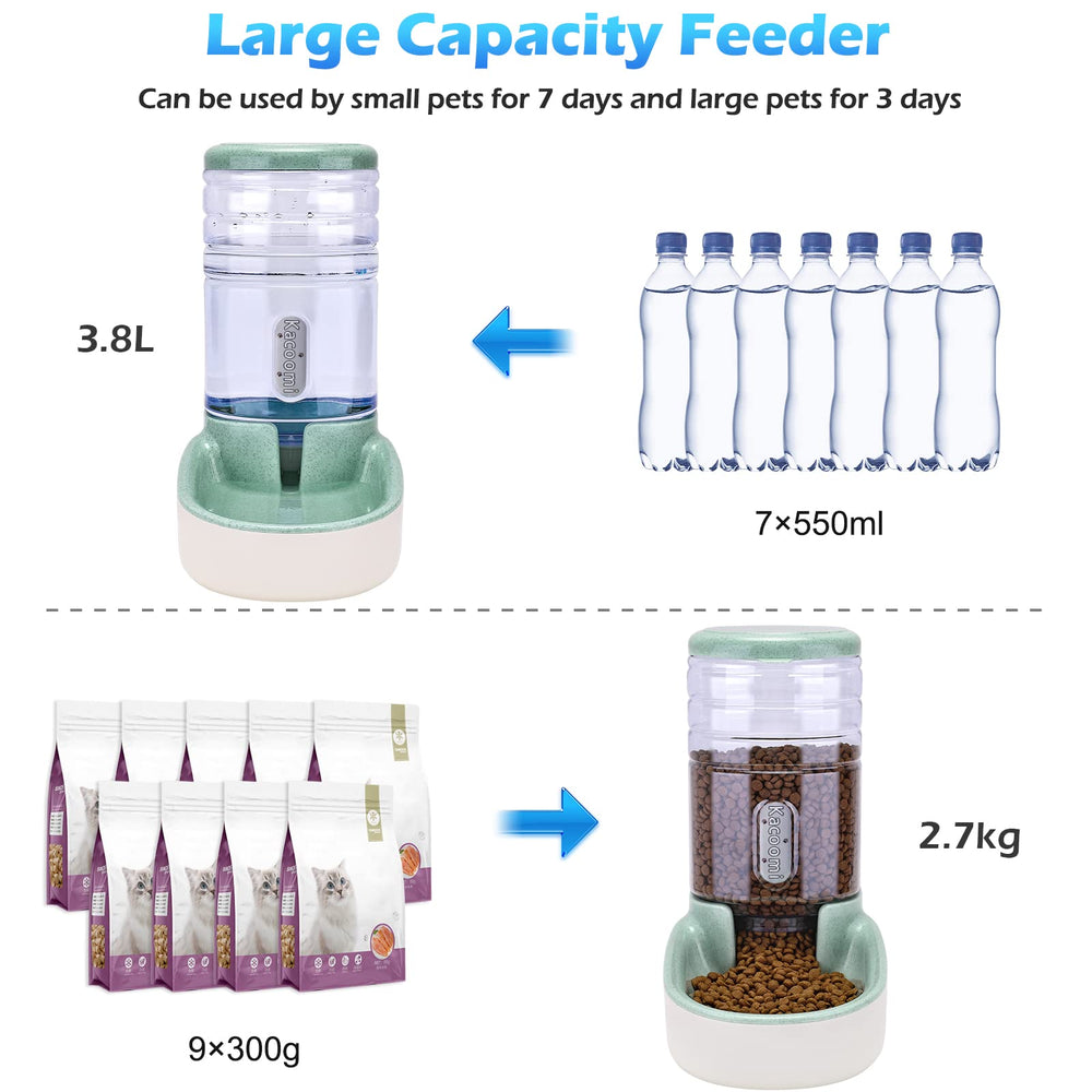 Kacoomi 2-pack feeder bowls assembled for easy pet mealtime setup.
