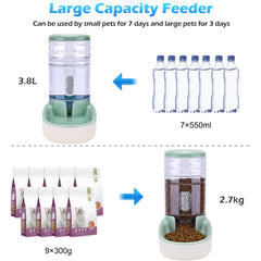 Kacoomi 2-pack feeder bowls assembled for easy pet mealtime setup.
