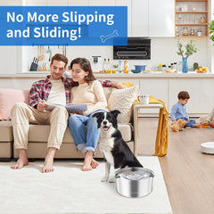 Kactoily stainless-steel dog water bowl closeup showing durability.