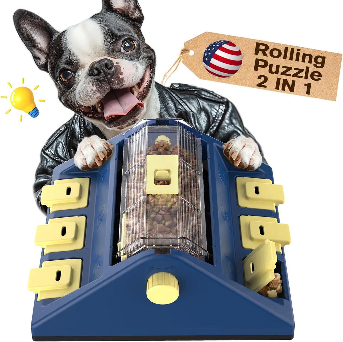 KADTC 2-levels of challenge dog puzzle feeder with two levels for mental stimulation