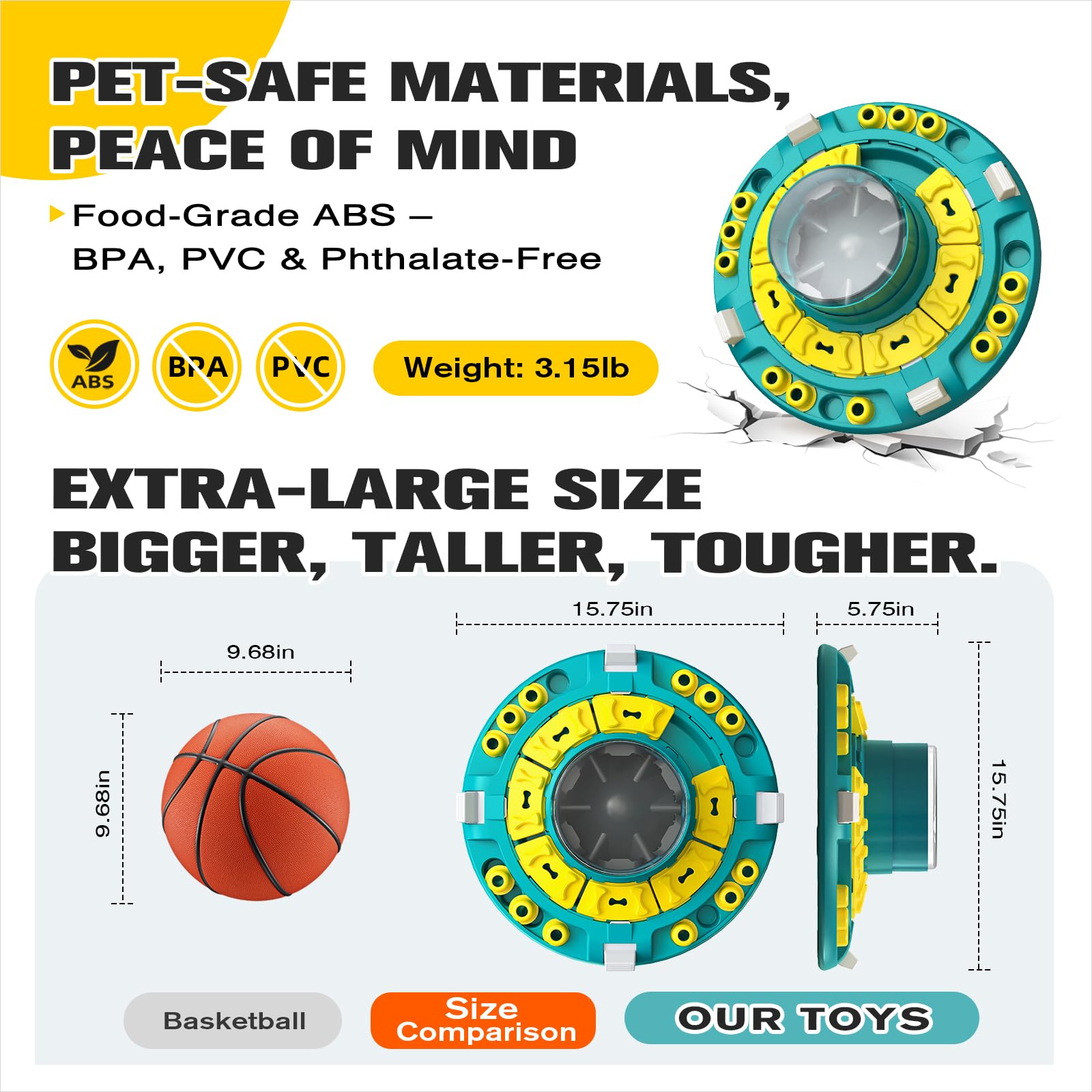 KADTC durable ABS material close-up highlights safe, bite-resistant construction.