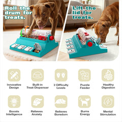 KADTC central food-dispensing system keeps dogs focused during meals.