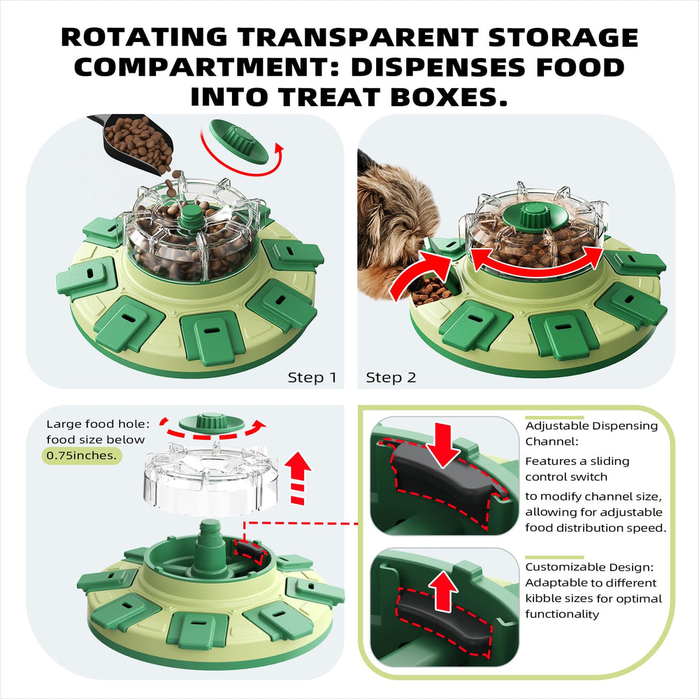 KADTC dog puzzle rotating top demonstrates adjustable difficulty for smarter play