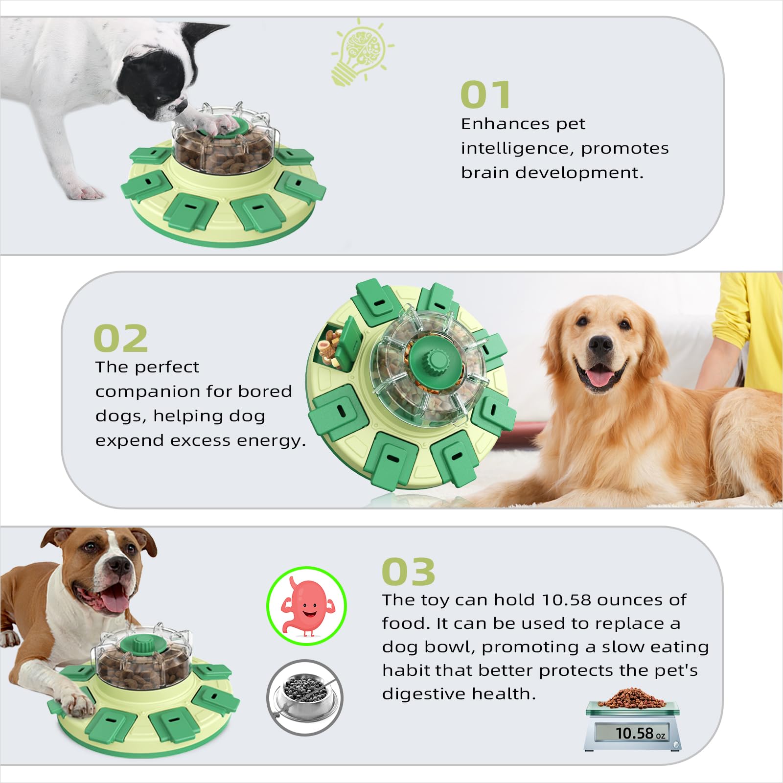 KADTC dog puzzle ten ounce capacity enables slower meals
