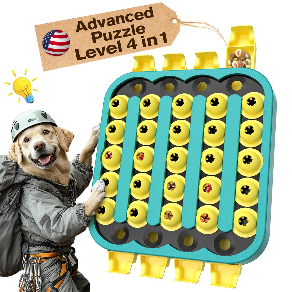 KADTC dog puzzle toy 4-levels demonstrates progressive play for enhanced cognitive engagement.
