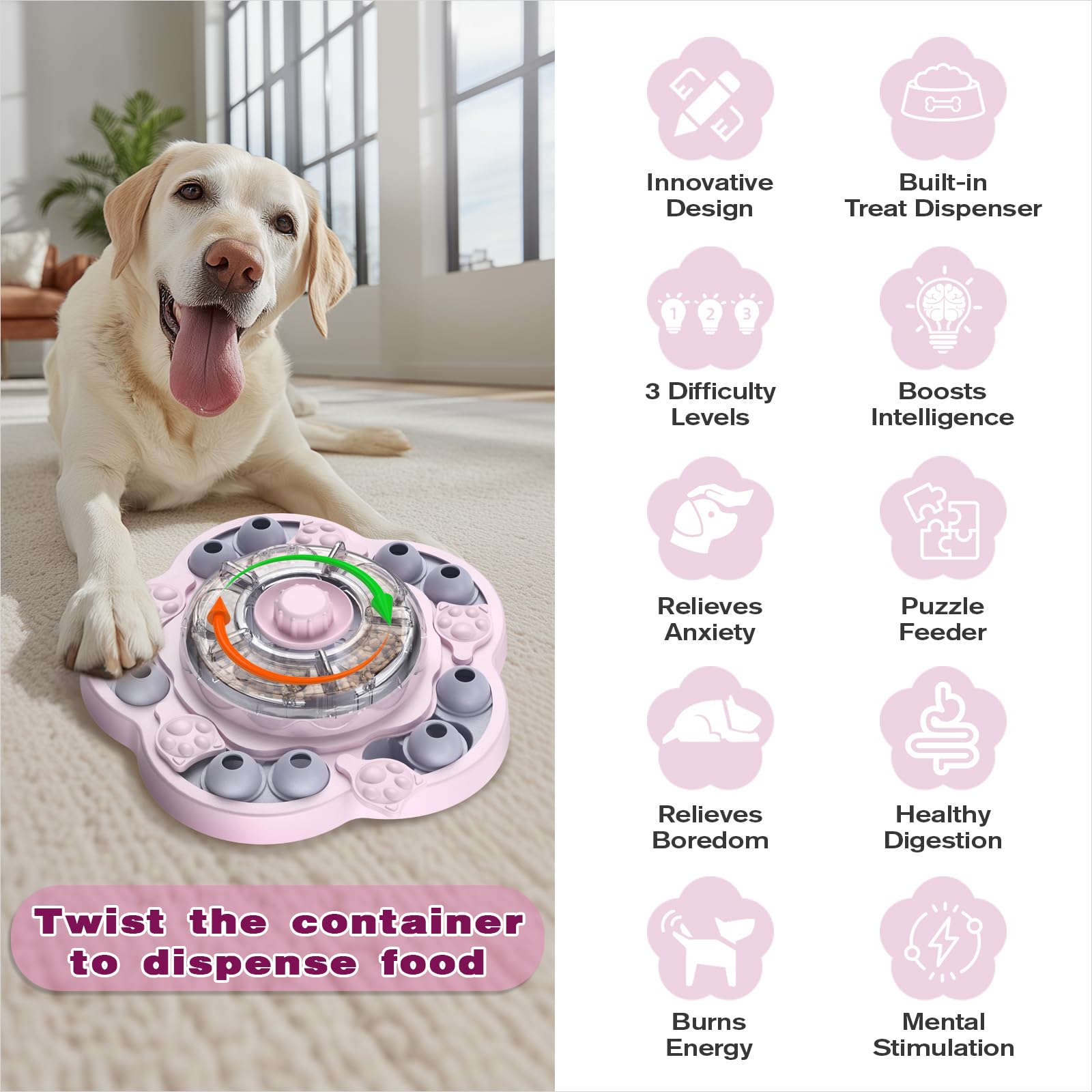 KADTC dog puzzle toy ABS-material demonstrates durable chew-resistance.
