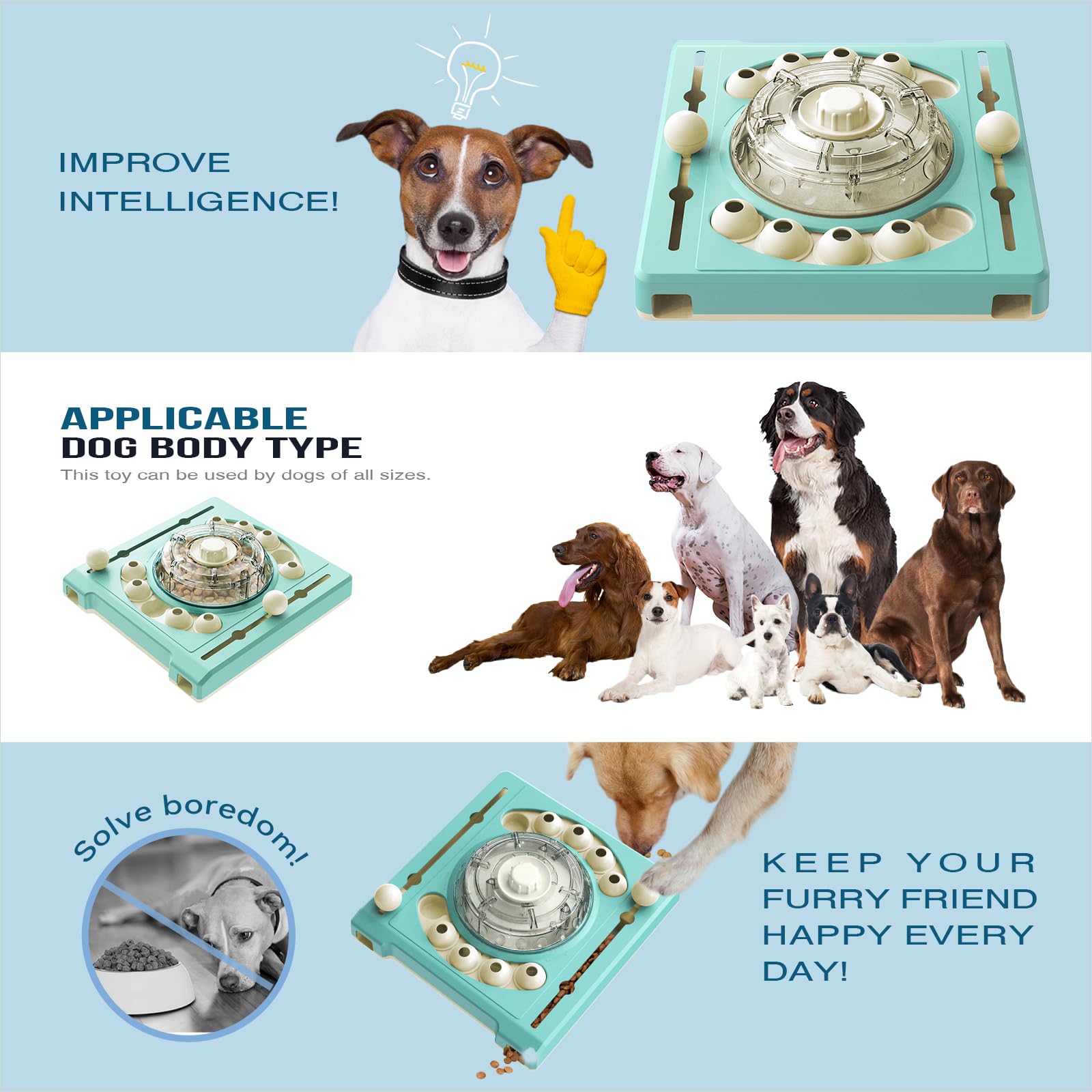 KADTC dog puzzle toy detachable storage cleaning-friendly design