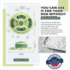 KADTC dog puzzle toy rotating disc with difficulty levels close-up