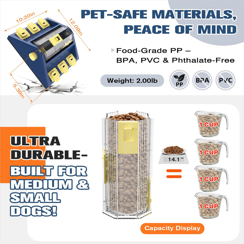 KADTC level-1 treat boxes reveal snacks, encouraging slow feeding and focus