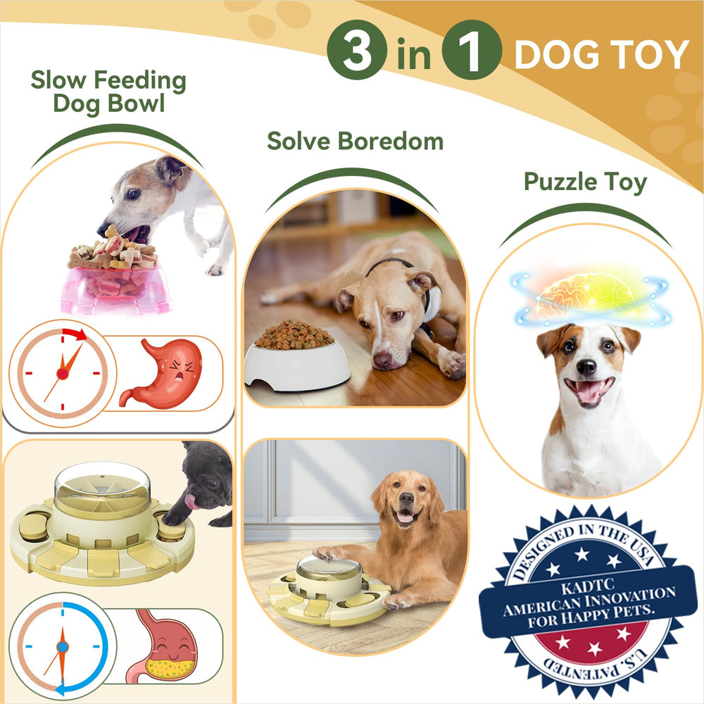 KADTC Level 2 in 1 dog puzzle toy compartments close-up shows treat access for slow feeding
