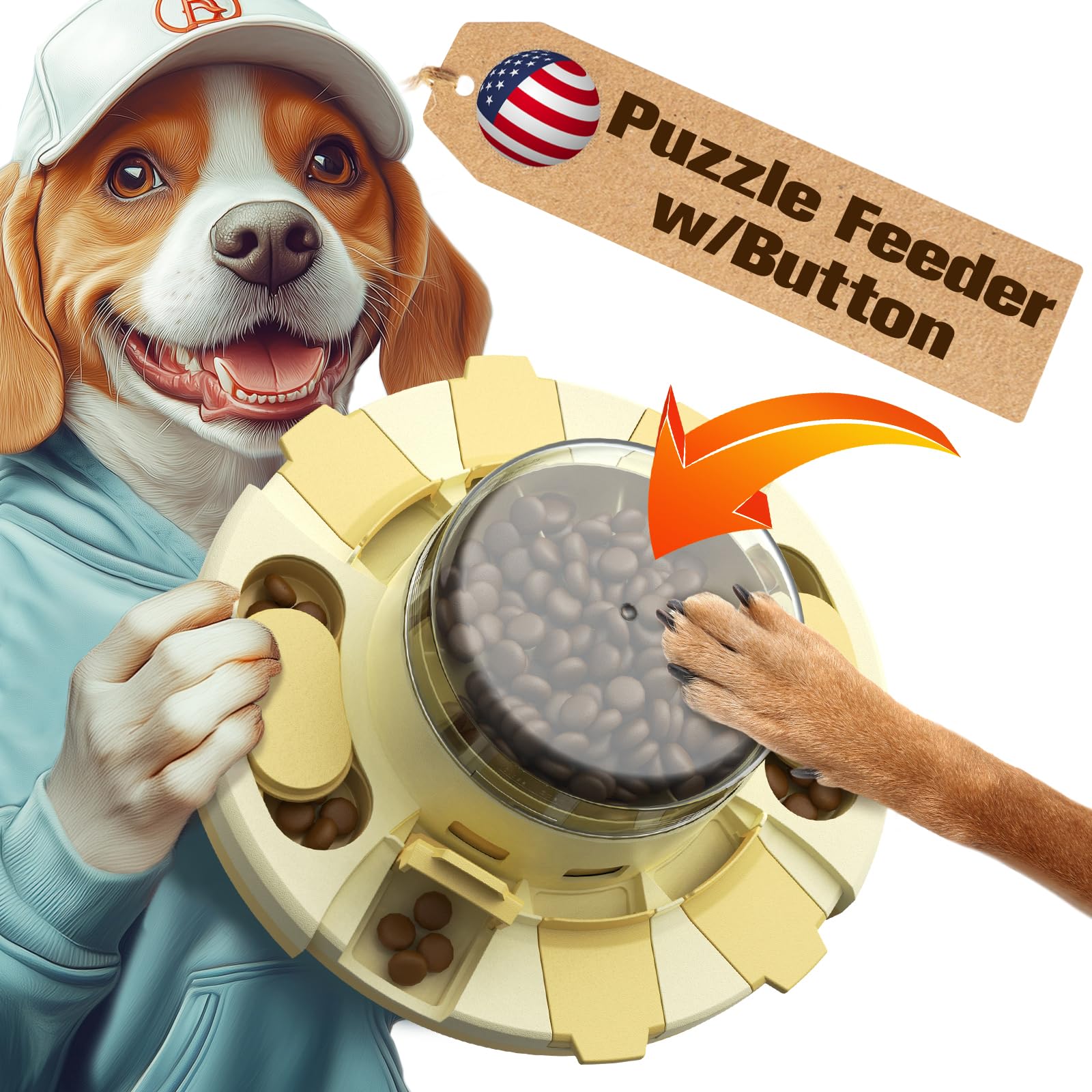 KADTC Level 2 in 1 dog puzzle toy top view enhances mental stimulation during treat time