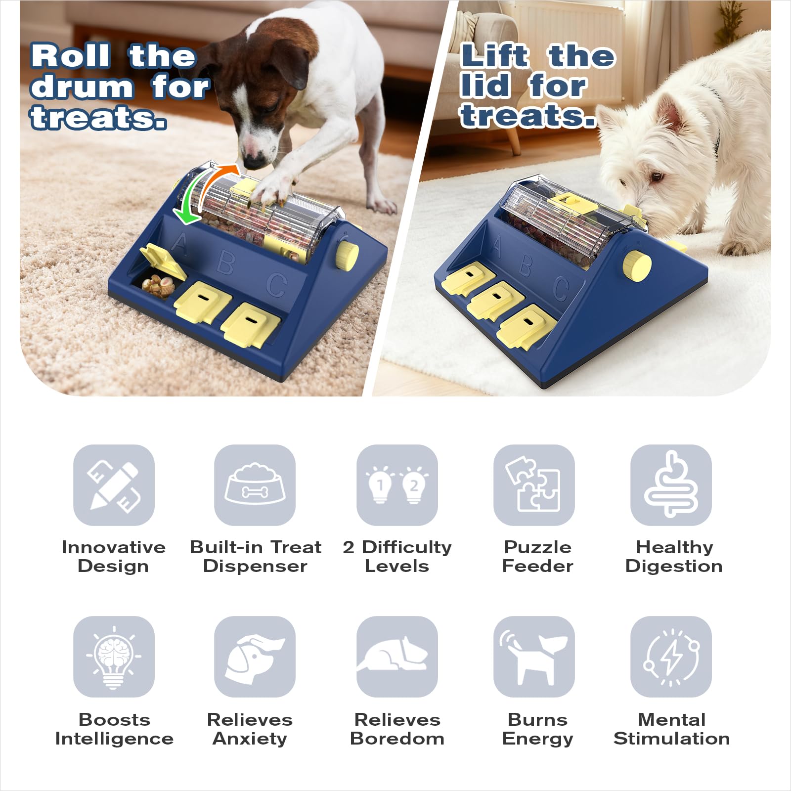 KADTC paw-activated treat puzzle toy designed for interactive feeding and enrichment