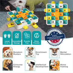 KADTC puzzle toy Level 2 drawer compartments offer paws-on reward access and problem-solving fun.