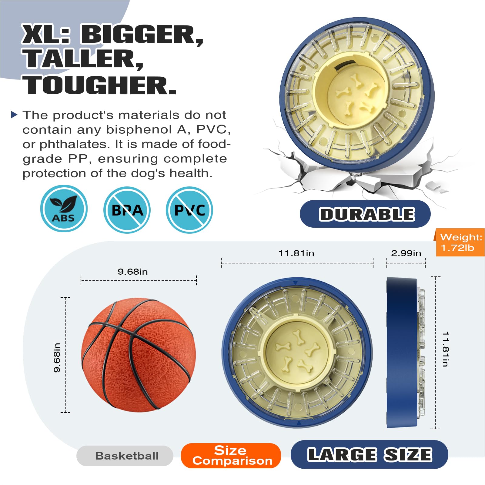 KADTC 17-6-oz capacity keeps kibble accessible for most breeds