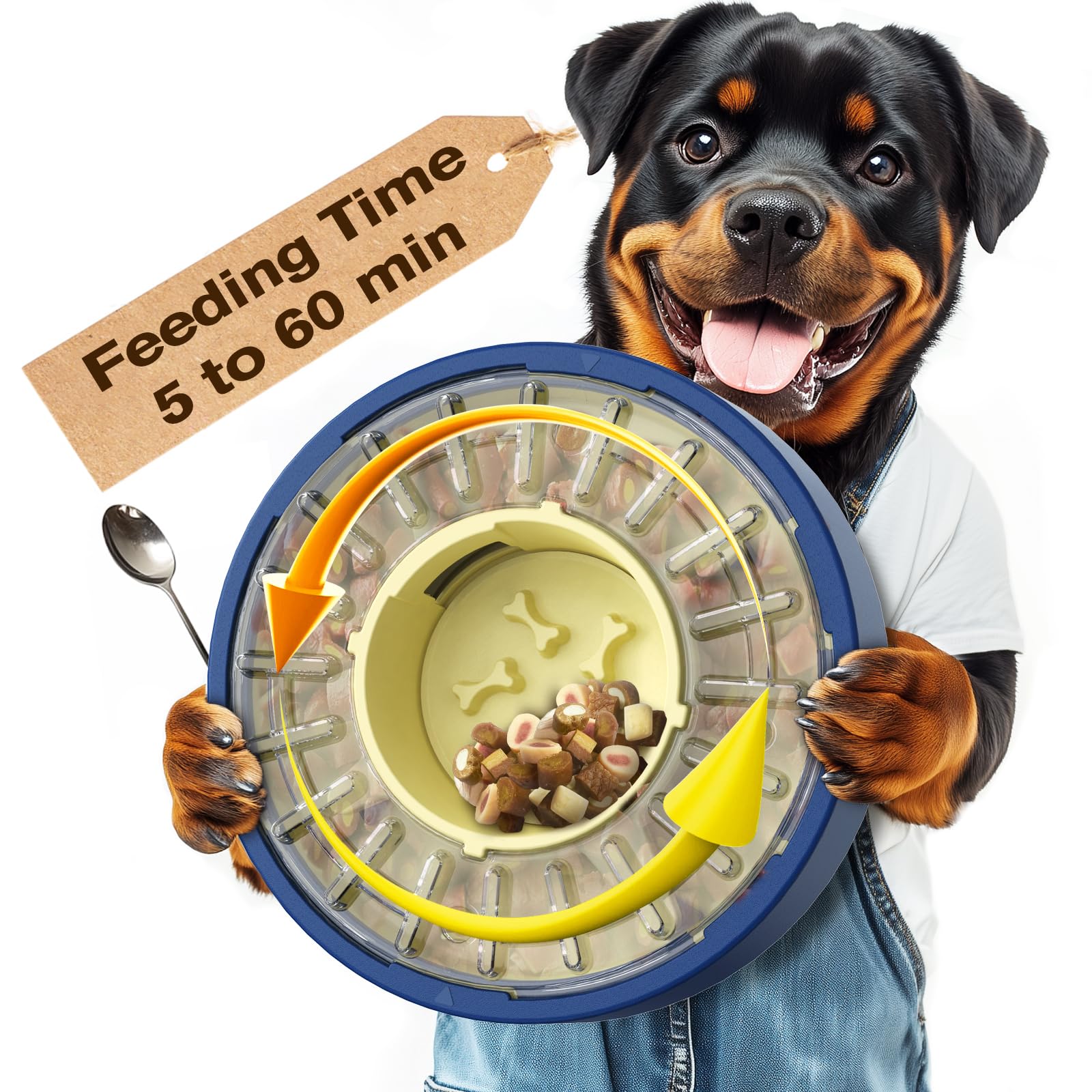 KADTC spinning dog puzzle feeder lid open supports slow feeding setup