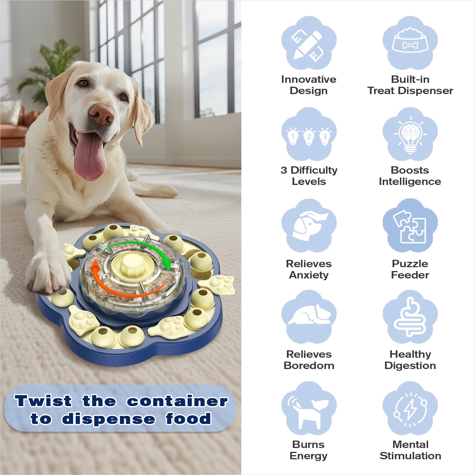 KADTC three-level puzzle modes engaging dogs across skill levels for ongoing enrichment