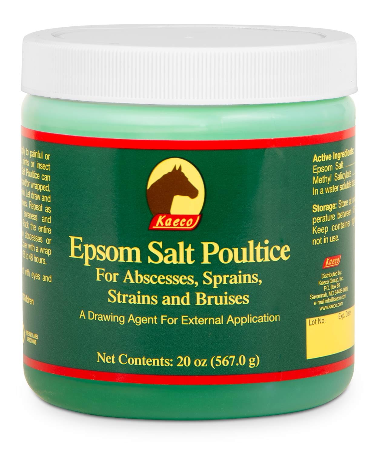 Kaeco Epsom Salt Poultice jar front for external use and swelling support