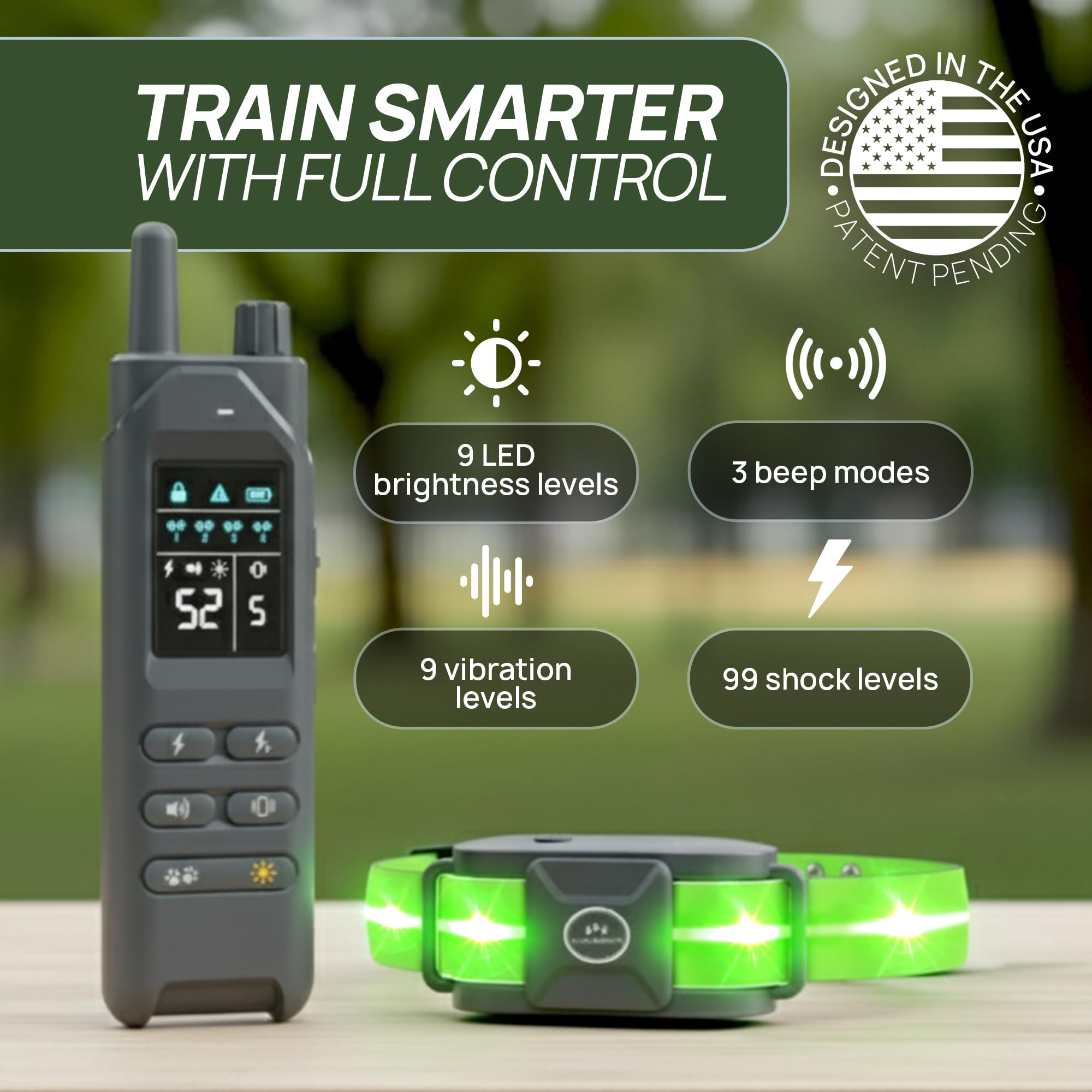 Kailos Creations long-range e-collar helps with recall up to 4200 feet.