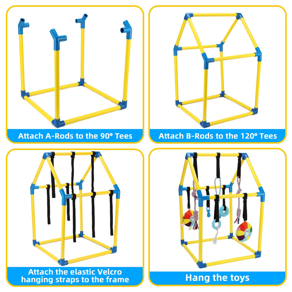 KAINUM Puppy Play Gym cats compatibility—multi-pet friendly indoor enrichment.