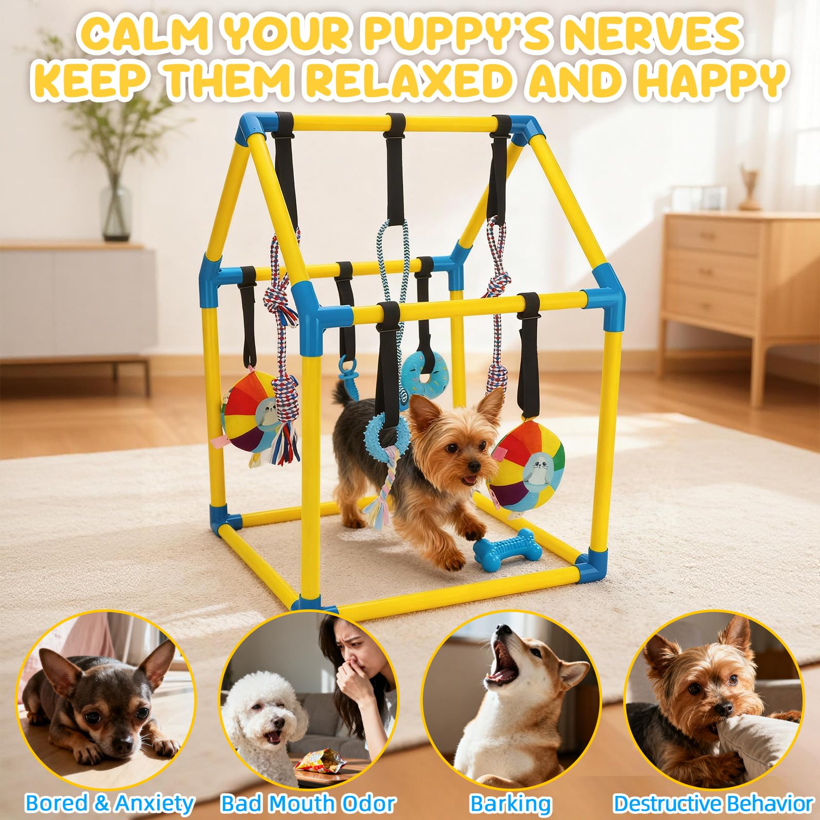 KAINUM Puppy Play Gym enrichment toys—varied textures and sounds boost curious play.