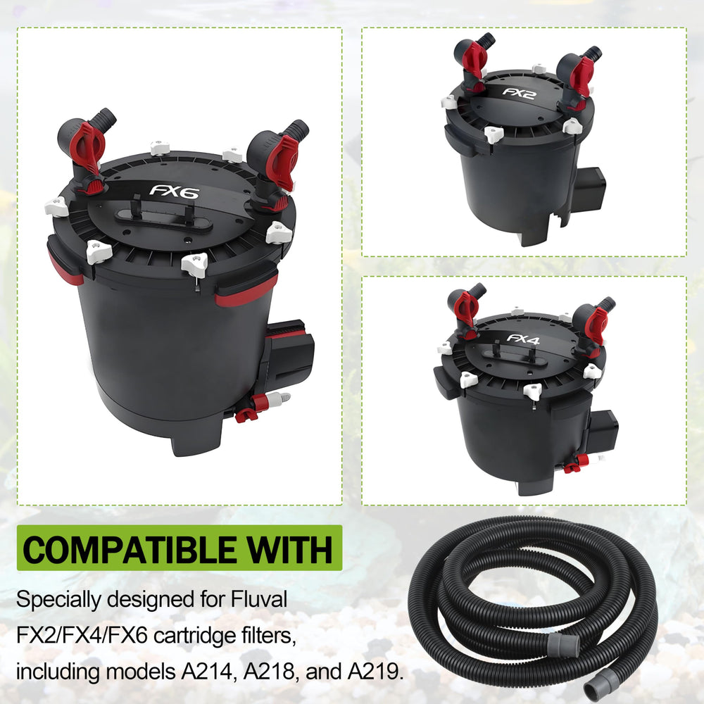 KAKAPEOPLE A20236 ribbed hosing for Fluval FX6 promotes durable, kink-resistant filtration in busy tanks.