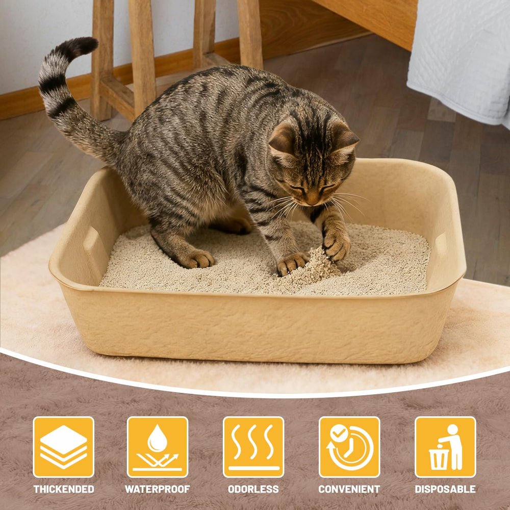 KAKKUE leak-proof paper litter tray keeps floors clean.