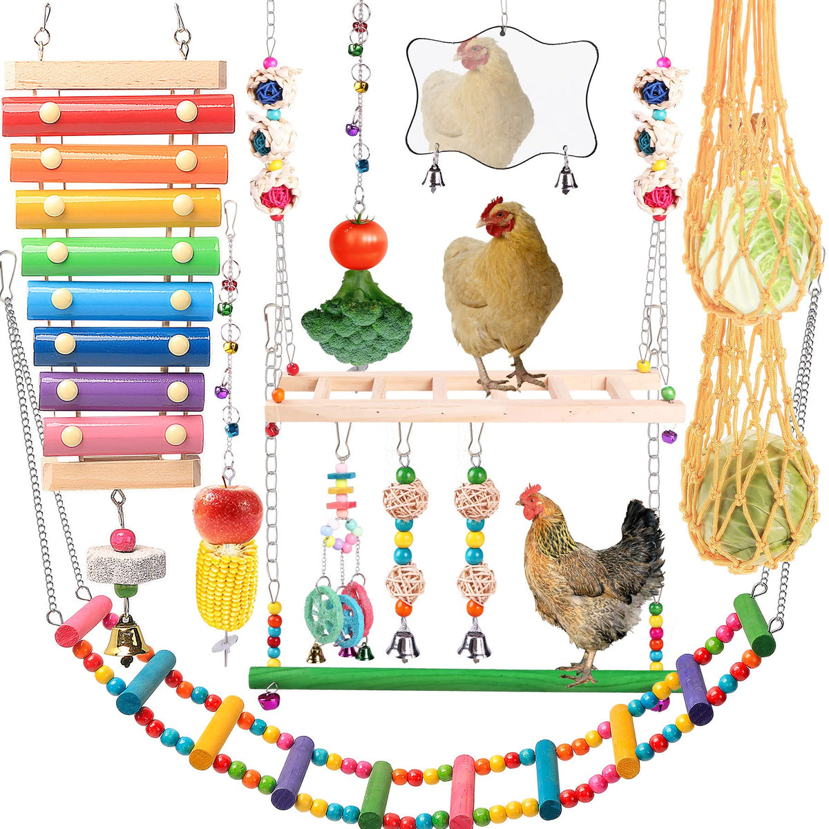 KAKUNM chicken xylophone toy for enrichment and coop play