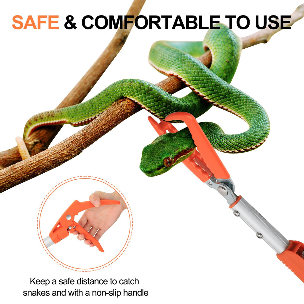Kalkal stainless steel soft jaws protect snakes during pickup