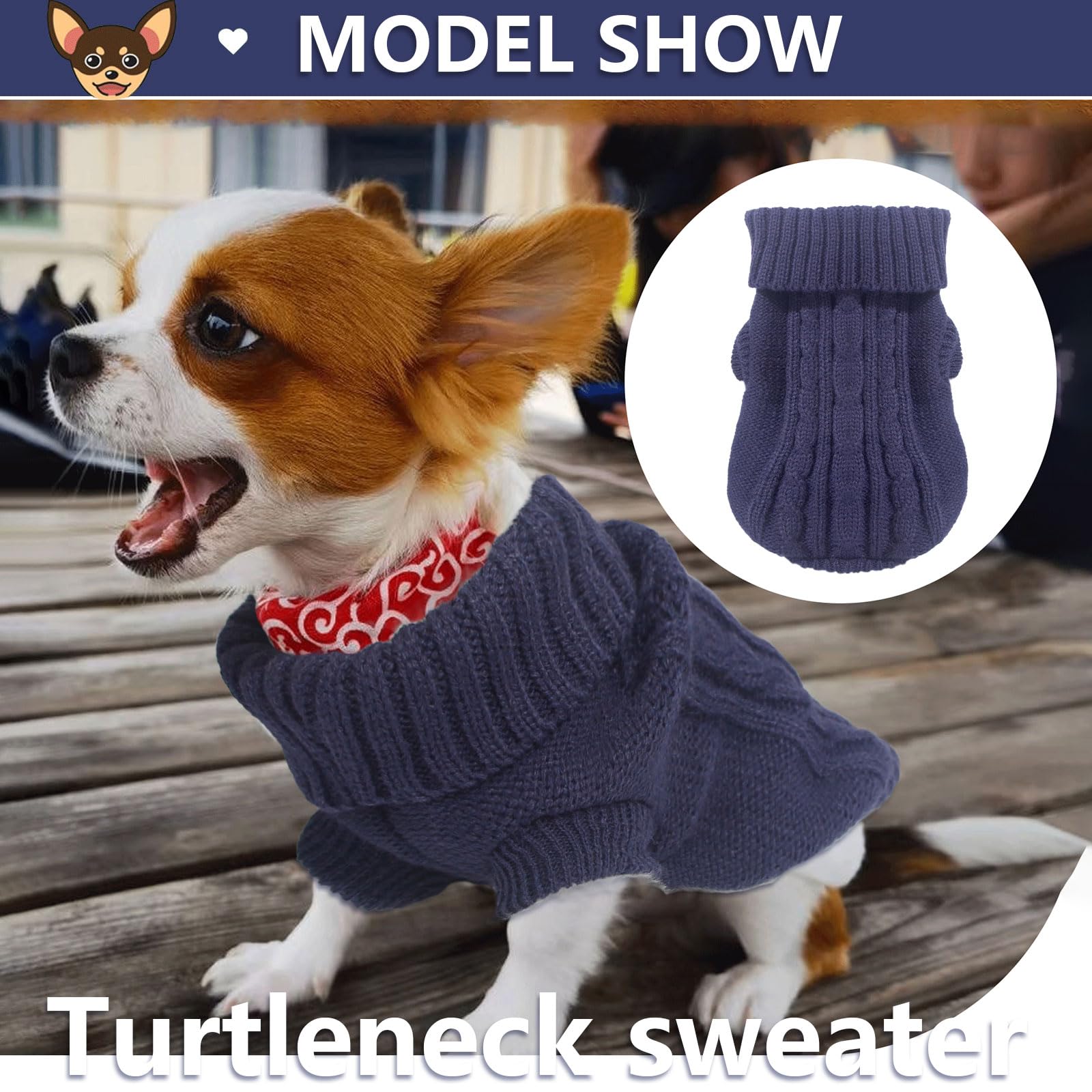 Kallfir's cutie 2-pack dog sweaters collection shows versatile color options for small breeds.