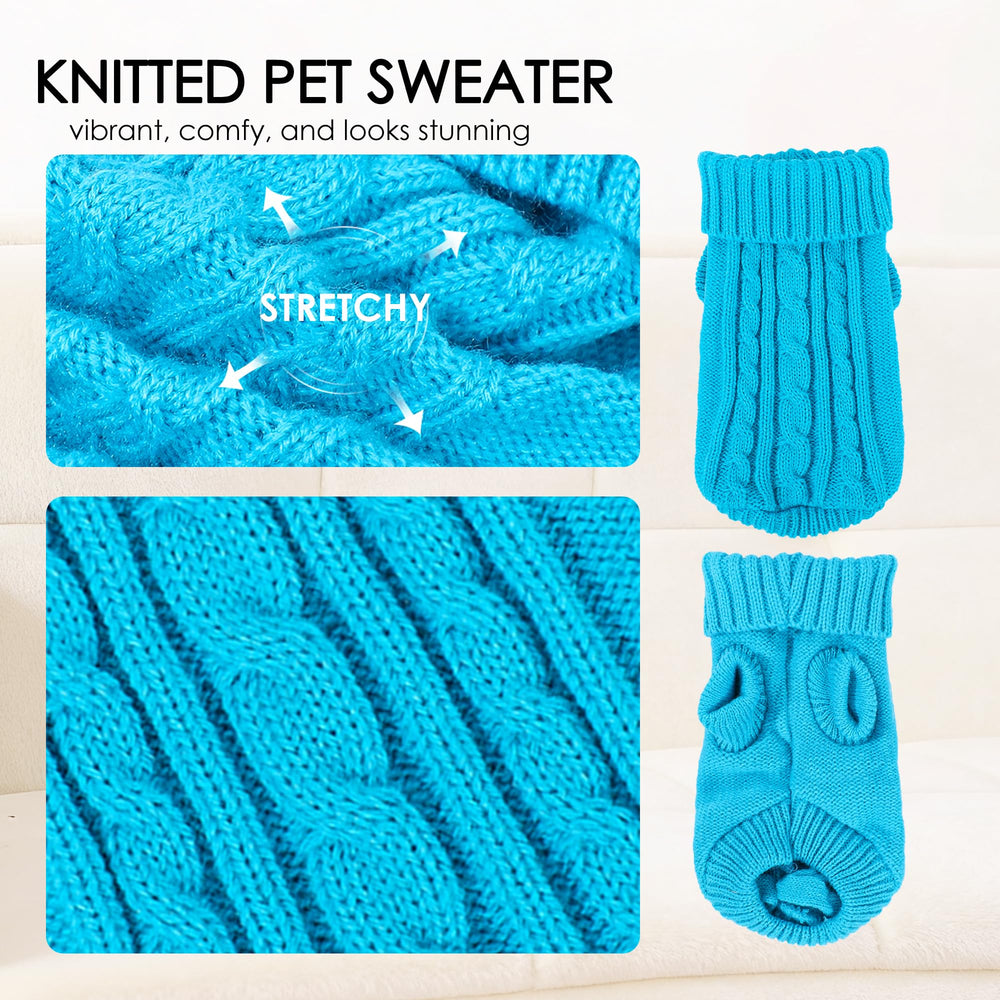 Kallfir's cutie blue XXS sweater close-up emphasizes cozy knit.