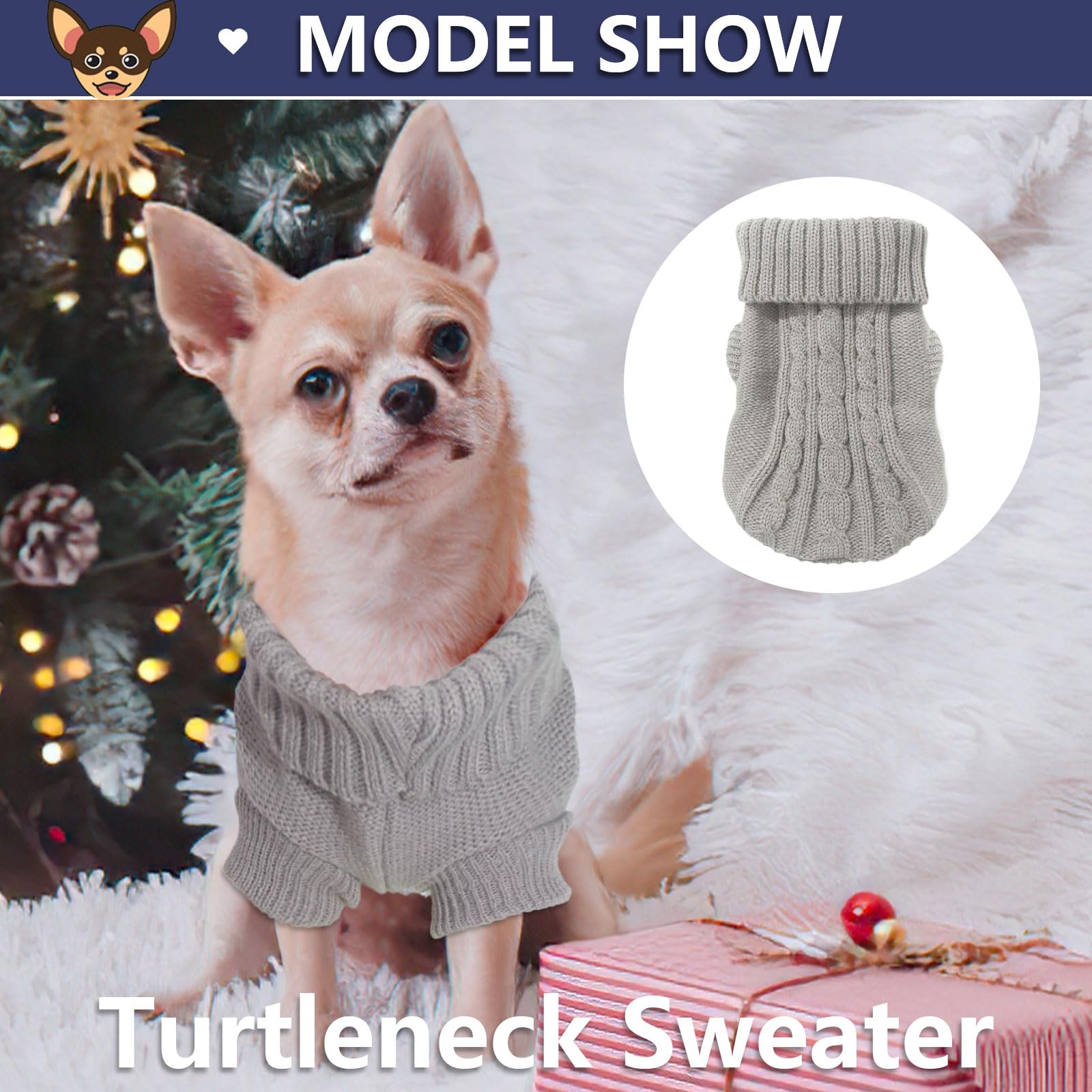 Kallfir's cutie Chihuahua-Yorkie warm sweater keeps small pets comfortable during cold days.