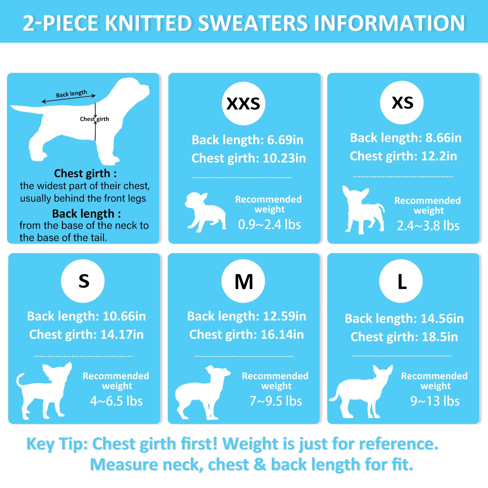 Kallfir's cutie two-pack XXS dog sweaters offer convenience.